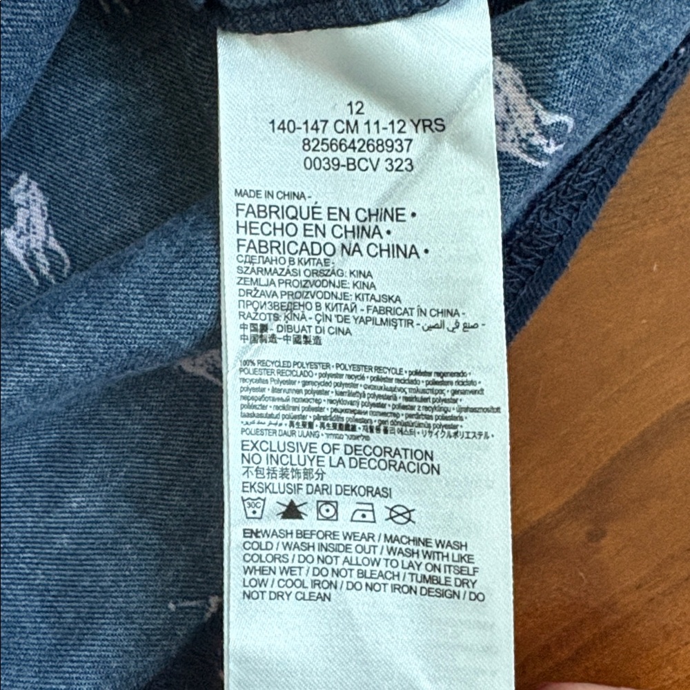 POLO RALPH LAUREN Girls Pony-print 2 piece flannel pajama set shorts Size 12 - Picture 6 of 11